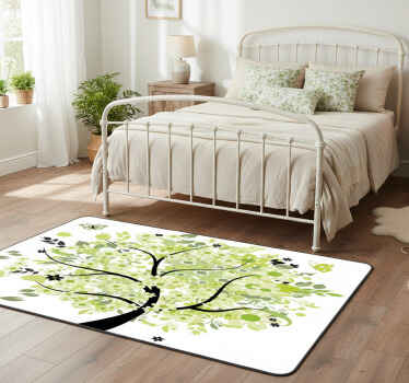 Vinylový koberec s kvetmi zelený jarný strom - Tenstickers