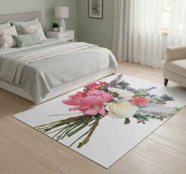 Vinylový koberec s kvetmi geometrický kytica - Tenstickers