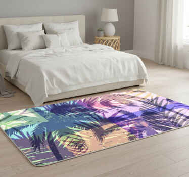 Vinylový koberec s kvetmi v retro palmách - Tenstickers