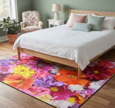 Vinylový koberec s kvetmi plný farebných kvetov - Tenstickers
