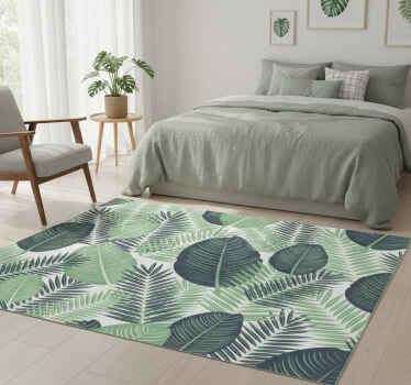 Vinylový koberec s kvetmi zelené veľké rastliny - Tenstickers