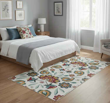 Vinylový koberec s kvetmi etnického motívu - Tenstickers