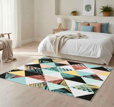 Vinylový koberec s kvetmi tropické trojuholníky - Tenstickers