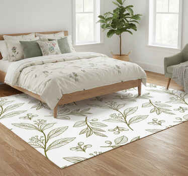 Vinylový koberec s kvetmi a botanickým dizajnom listov - Tenstickers