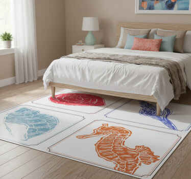 Vinylový koberec s kvetmi námorného života - Tenstickers