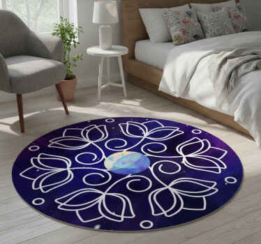 Vinylový koberec s kvetmi v dizajne lotusu - Tenstickers