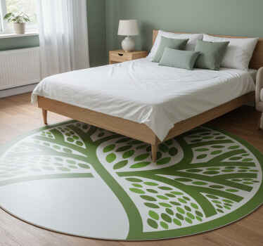 Vinylový koberec s kvetmi listnatý prírodný znak - Tenstickers