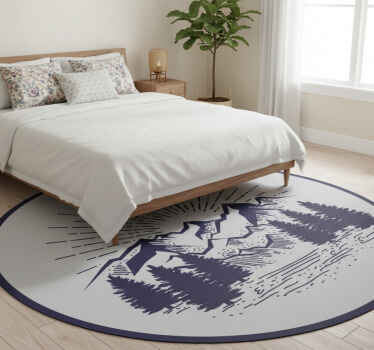 Vinylový koberec s kvetmi v tvare hory - Tenstickers