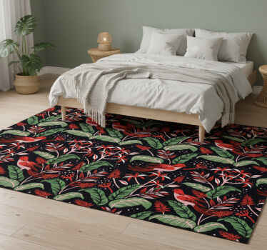 Vinyl teppich blumen tropisches blumenmuster - TenStickers