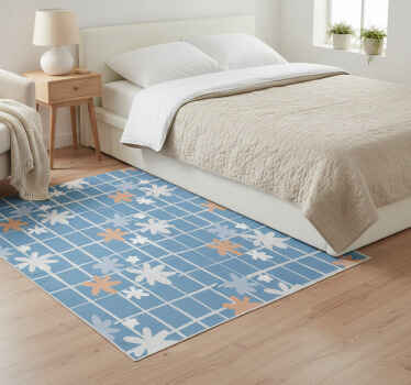 Tappeto vinile fiori illustrazione floreale - TenStickers