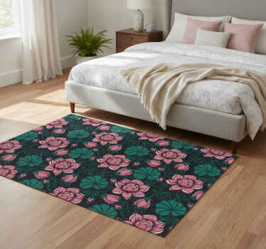 Alfombra vinílica flores enredaderas florecientes - TenVinilo