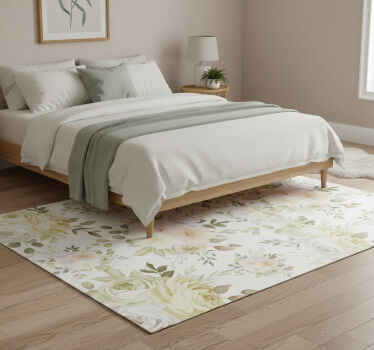 Tapis vinyle plantes motif floral élégant - TenStickers