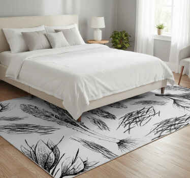 Alfombra vinílica flores patrón gris seco - TenVinilo