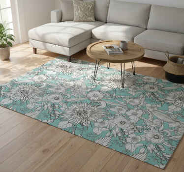 Tapis vinyle plantes motif tournesols - TenStickers
