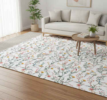 Tappeto vinile fiori fiori da giardino minimalisti - TenStickers