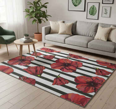 Vinylový koberec s kvetmi poľských makov - Tenstickers
