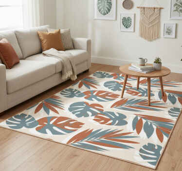 Vinylový koberec s kvetmi veľkých zelených rastlín do skla - Tenstickers