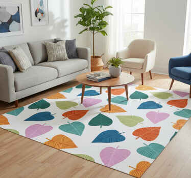 Vinylový koberec s kvetmi originálne farebné listy - Tenstickers