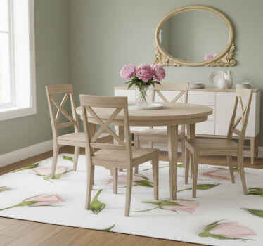 Alfombra vinílica flores flor romántica de primavera - TenVinilo
