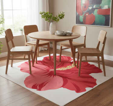 Alfombra vinílica flores kit de flores hibisco - TenVinilo