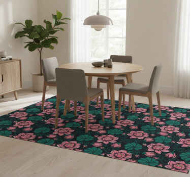 Flower vinyl rug flowering climbers design - TenStickers