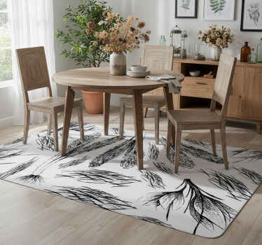 Flower rug with hand-drawn dried flowers - TenStickers