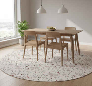 Vinyl teppich blumen minimalistisches rotes muster - TenStickers