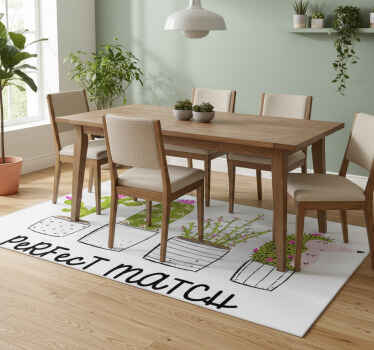 Vinyl teppich blumen perfekt zu kakteen passend - TenStickers