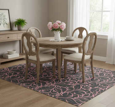 Tapis vinyle plantes motif floral vintage - TenStickers