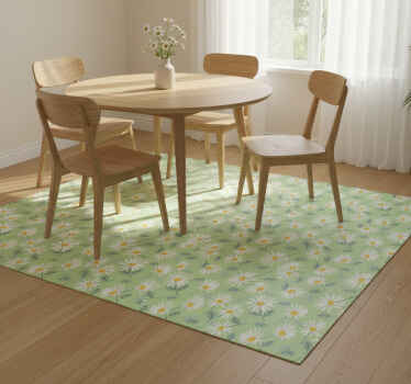 Tappeto vinile fiori motivo con margherite primaverili - TenStickers