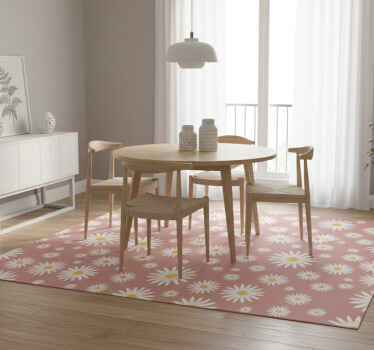 Tappeto vinile fiori motivo margherite rosa carine - TenStickers