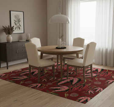 Vinyl teppich blumen rote maranta warme farben - TenStickers