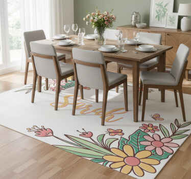 Vinyl teppich blumen individuell gestaltbar - TenStickers