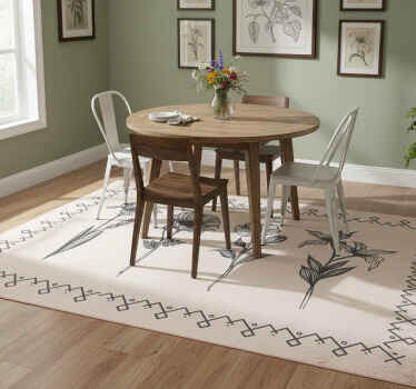 Vinyl tapijt bloemen en planten realistische vintage botanica - TenStickers