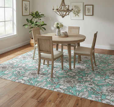 Vinylový koberec s kvetmi v slnečnicovom vzore - Tenstickers