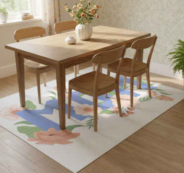 Vinylový koberec s kvetmi ilustrovaný pre mamu - Tenstickers