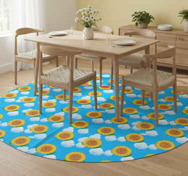 Funny yellow smiling flower vinyl rug - TenStickers