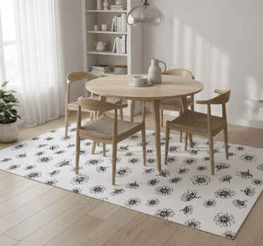 Vinylový koberec s kvetmi v tvare sedmokrások - Tenstickers