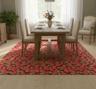 Vinylový koberec s kvetmi v vintage červenom vzore - Tenstickers