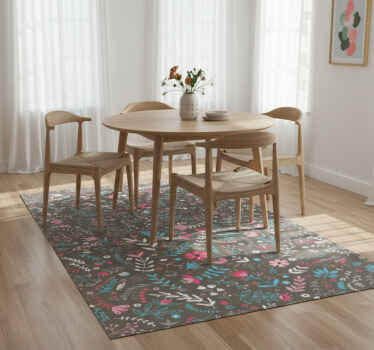 Vinylový koberec s kvetmi v pestrých drobných vzoroch - Tenstickers