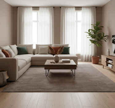 Tapis vinyle marron texture tissée foncée solide - TenStickers