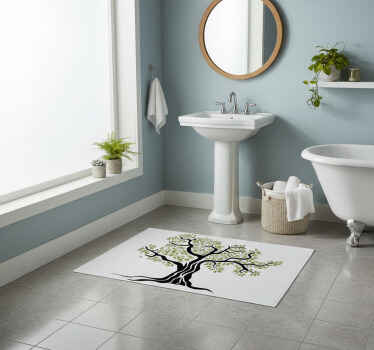 Dywan winylowy w kwiaty i rośliny drzewo oliwne - TenStickers