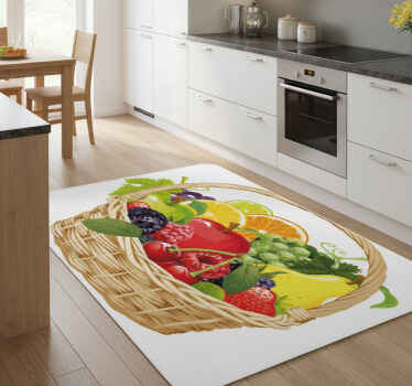 Kitchen vinyl rug fruit basket design - TenStickers