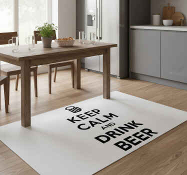 Calm and drink beer kitchen vinyl rug - TenStickers