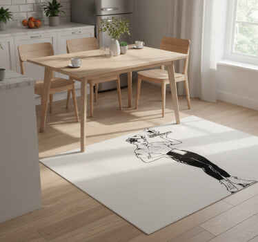 Vinil pod u kuhinji s vintage konobaricom - TenStickers