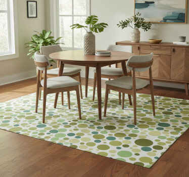 Tapis vinyle salle à manger pois verts - TenStickers