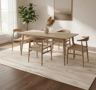 Tapis vinyle salle à manger bois clair pour table - TenStickers