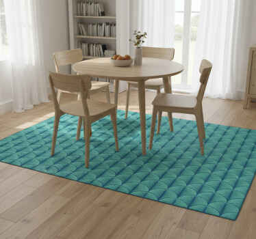 Tapis vinyle salle à manger vert bleu - TenStickers