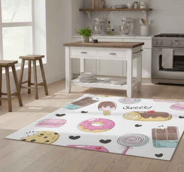 Delicious desserts kitchen vinyl rug - TenStickers