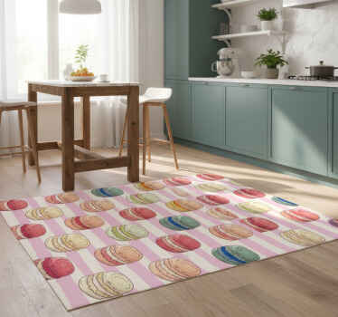 Kitchen vinyl rug retro macarons - TenStickers